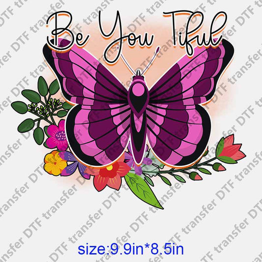 Flowers and butterflies DTF transfer NO.1148