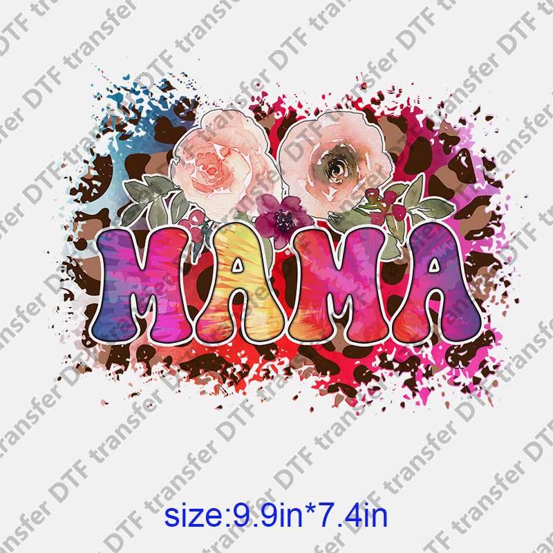 Mama momlife letters flowers DTF transfer NO.1257