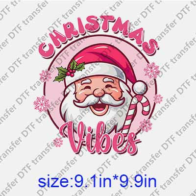 Pink Christmas DTF transfer XMAS.214