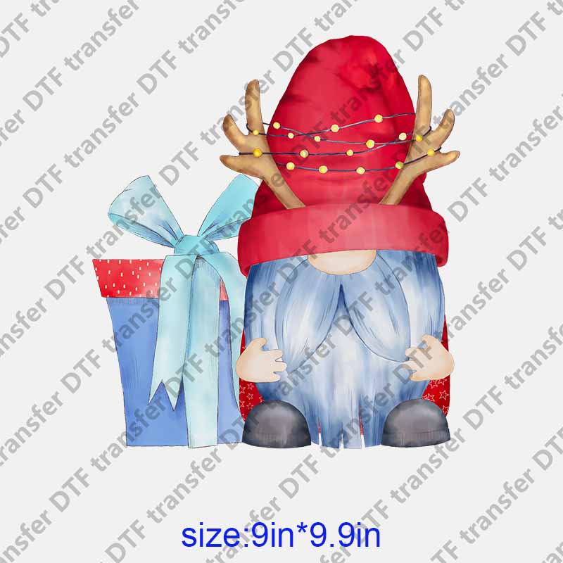 Christmas Santa Claus with a big gift DTF transfer NO.1213