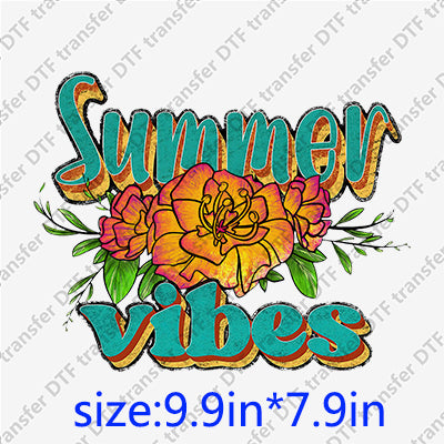 Summer vibes flowers DTF Transfers SMM.095