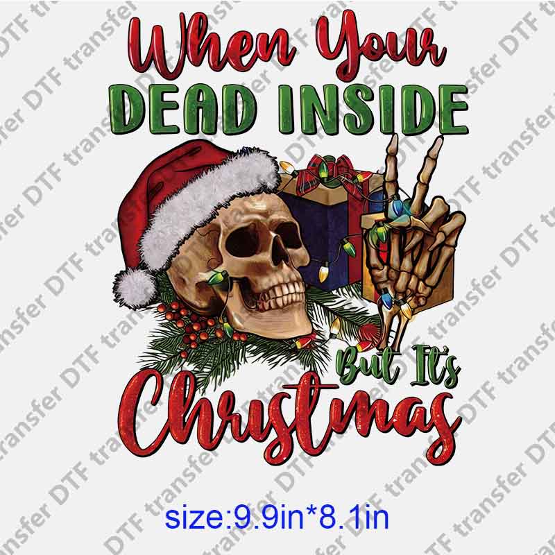 Christmas Skull DTF transfer XMAS.046