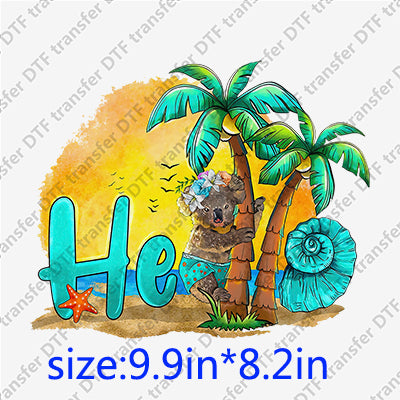 Palm-tree hello beach koala starfish Summer DTF Transfers SMM.075