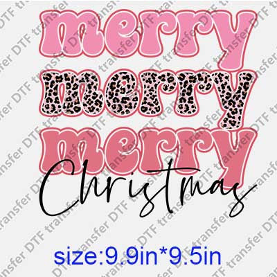 Pink Christmas DTF transfer XMAS.138