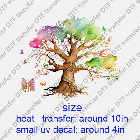 Scenery Heart Tree DTF Transfer/UV DTF Small decal HOFT.003