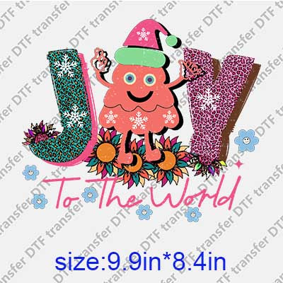 Pink Christmas Joy DTF transfer XMAS.129