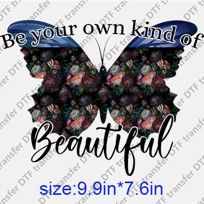 Butterfly and  Flowers DTF transfer BTF.054