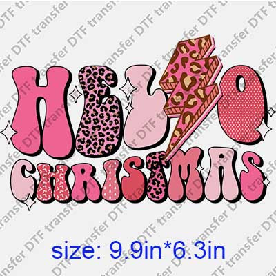 Pink Christmas Letters DTF transfer XMAS.122