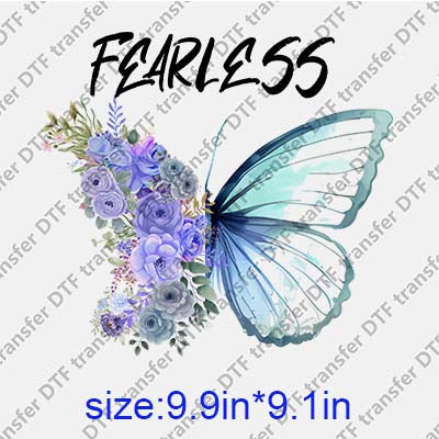 Butterfly and  Flowers DTF transfer BTF.050