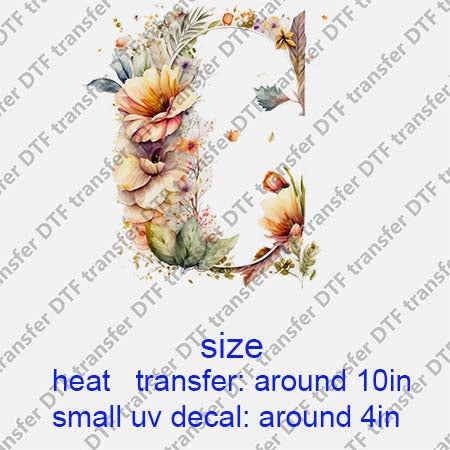 Flower Letters DTF Transfer/UV DTF Small decal HUADUO ZM.C