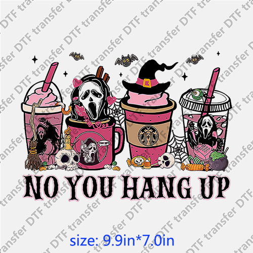 Horrible ghost cups bat no you hang up halloween DTF transfer  HR.076