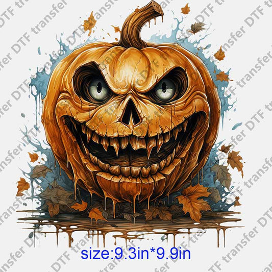 Halloween horrible pumpkin with big mouth DTF transfer NO.1234