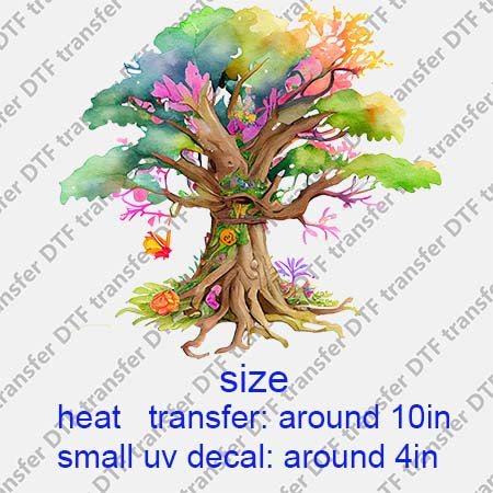 Scenery Heart Tree DTF Transfer/UV DTF Small decal HOFT.004