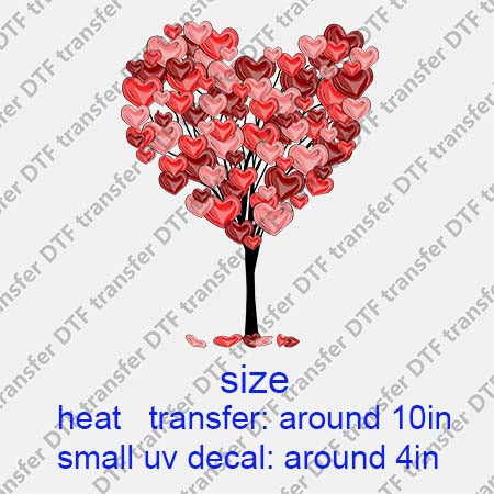 Scenery Heart Tree DTF Transfer/UV DTF Small decal HOFT.015