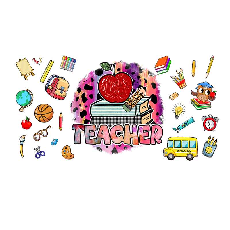 Teacher Love Inspire 16oz UV DTF  Cup Wraps