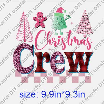 Pink Christmas Crew DTF transfer XMAS.113