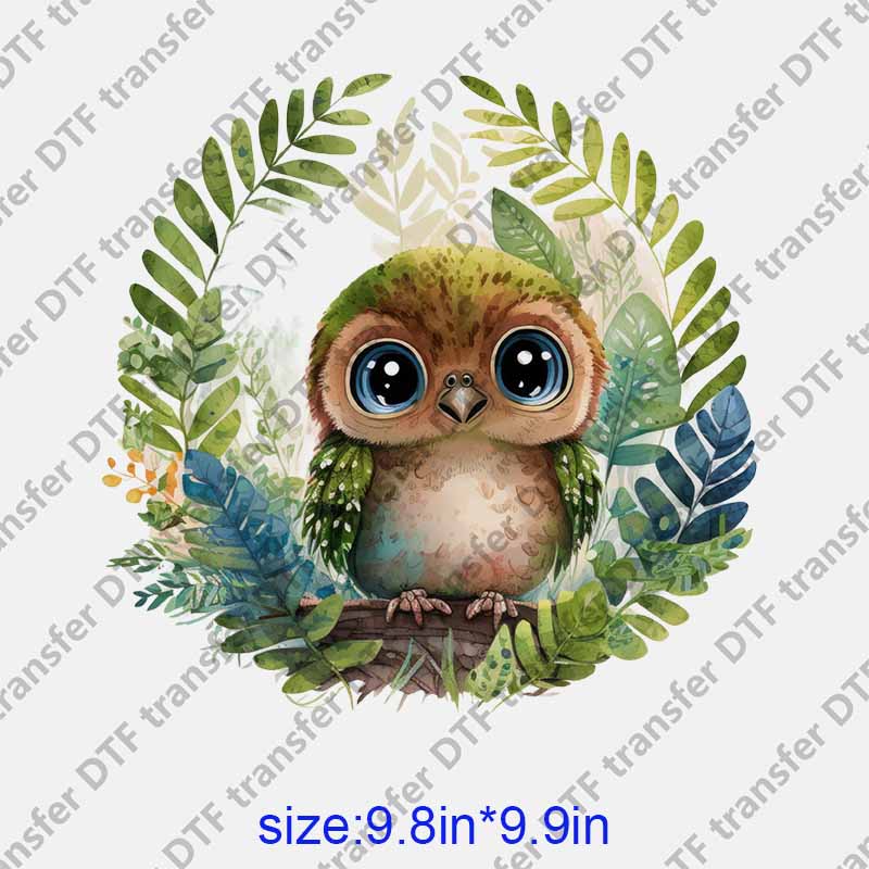 Animal little and cute owl DTF transfer NO.1191