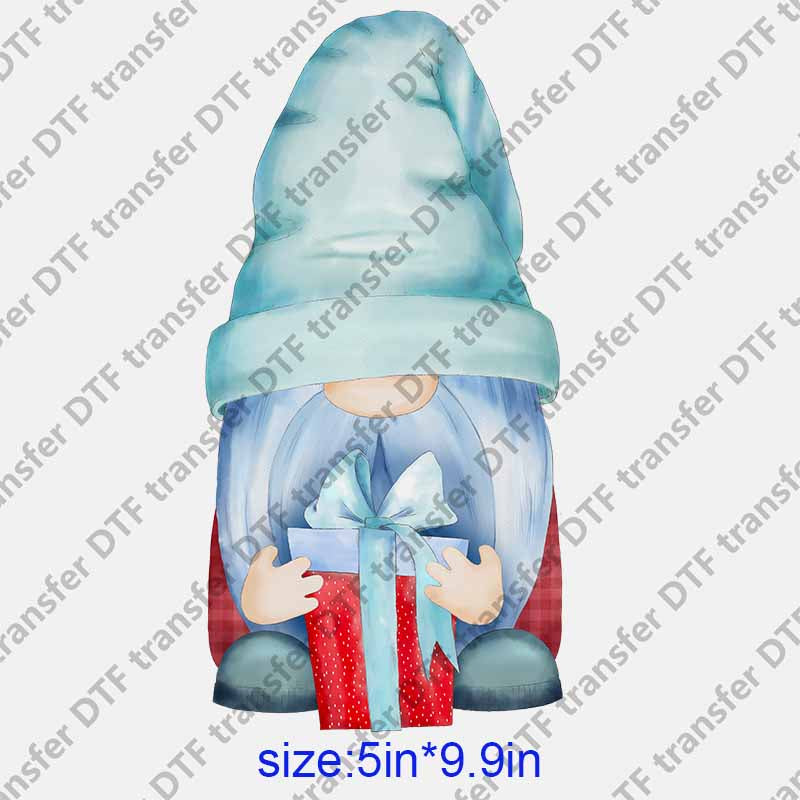 Christmas gnome with Christmas gift DTF transfer NO.1181