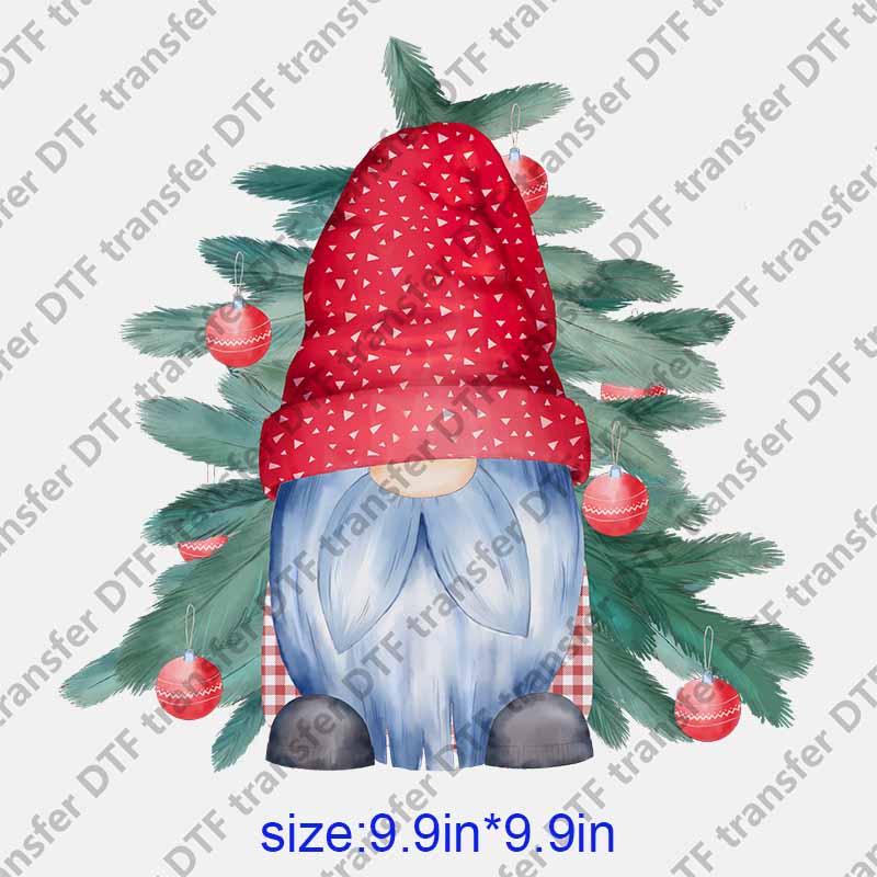 Christmas Gnome beautiful decoration Santa tree DTF transfer NO.1212