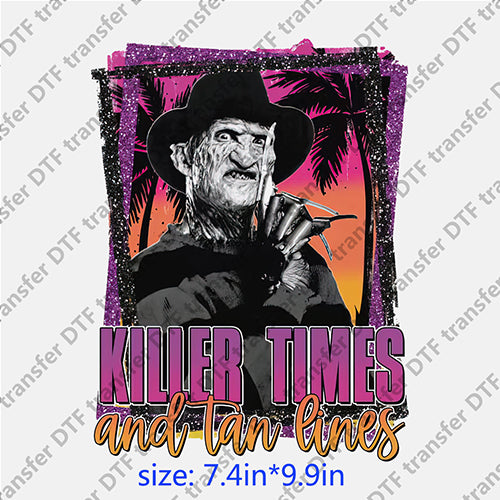 Killer times and tan lines ghost face Halloween Horrible DTF transfer HR.013