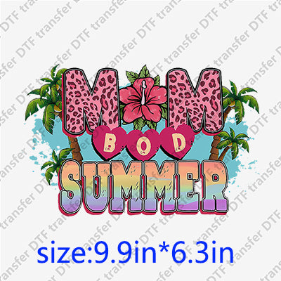 Summer mom leopard Palm-tree DTF Transfers SMM.090