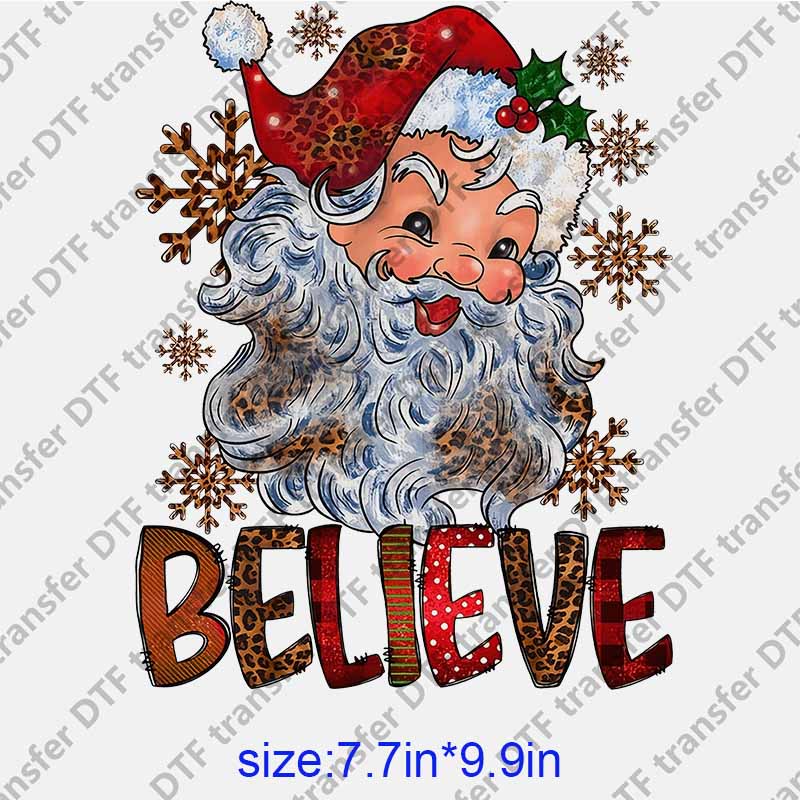 Christmas Santa Claus snowflakes love letter  DTF transfer NO.1105