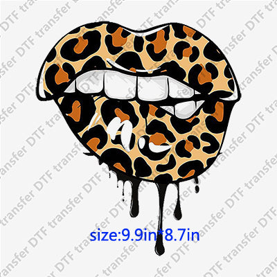 Hot Sexy Leopard Lips DTF Transfers Lips.007