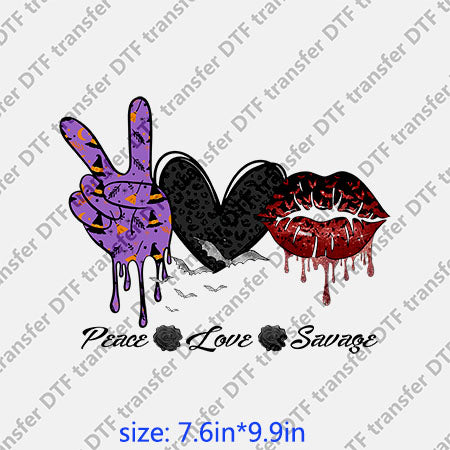 Color skull bat Horrible halloween lips DTF transfer Lips.030