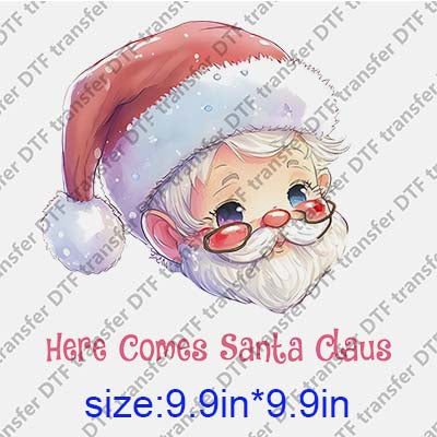 Pink Christmas Santa Claus DTF transfer XMAS.59