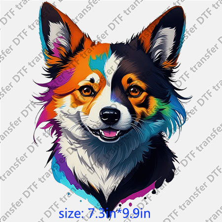 Dog colorful fur animal DTF transfer ANM.106