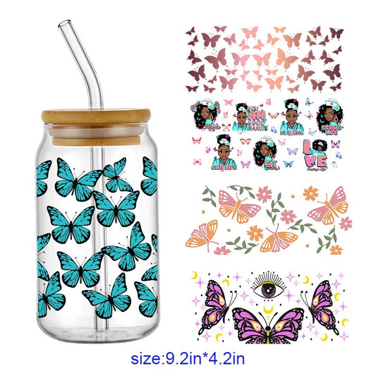 Beautiful Butterfly  16oz UV DTF  Cup Wraps