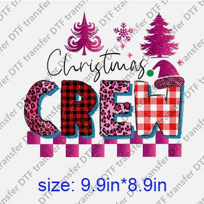 Pink Christmas Crew DTF transfer XMAS.112