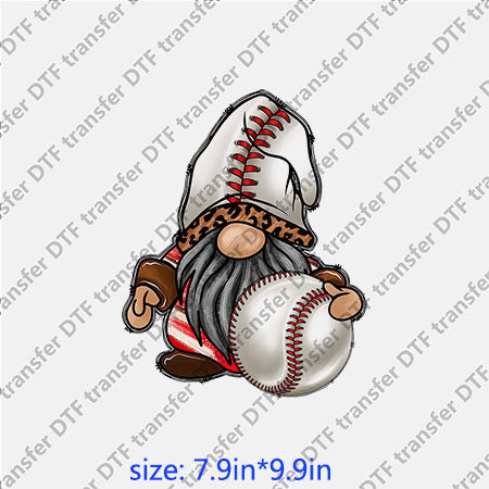 Baseball softball Gonk gnomes Chirstmas xmas DTF Transfer DWF.020