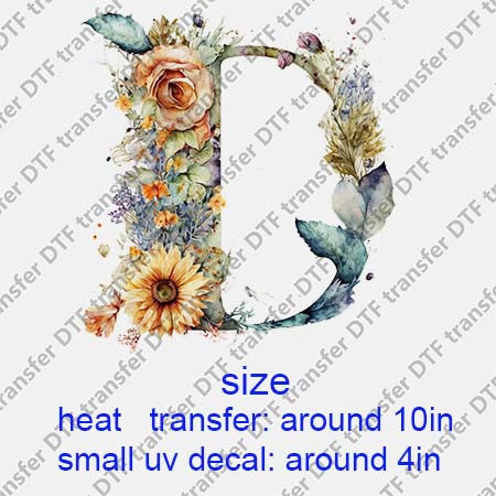 Flower Letters DTF Transfer/UV DTF Small decal HUADUO ZM.D