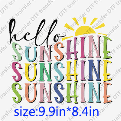 Hello sunshine letters Summer DTF Transfers SMM.074