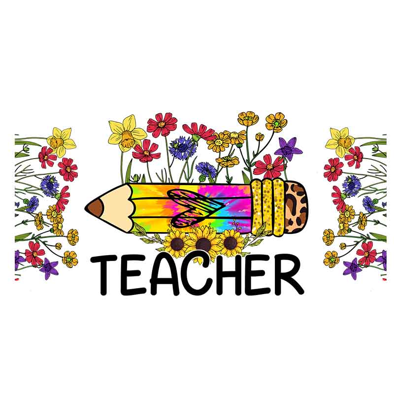 Teacher Love Inspire 16oz UV DTF  Cup Wraps