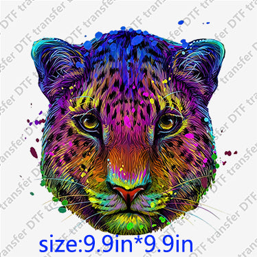 Colorful tiger leopard face Animal DTF transfer ANM.066