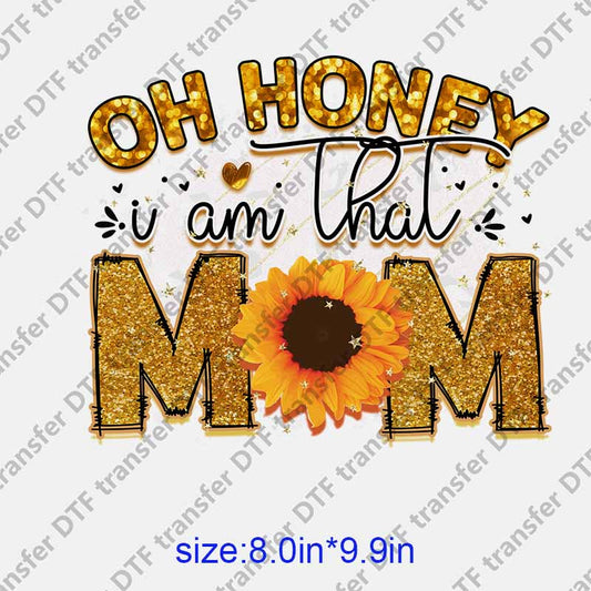 Mama momlife letters OH HONEY DTF transfer NO.1289