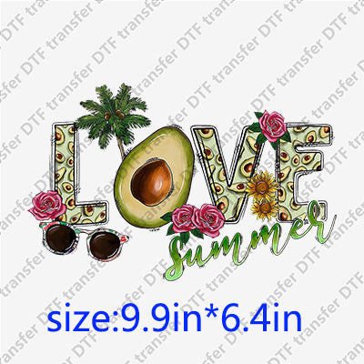 Love summer avocado sunglasses flower Summer DTF Transfers SMM.077