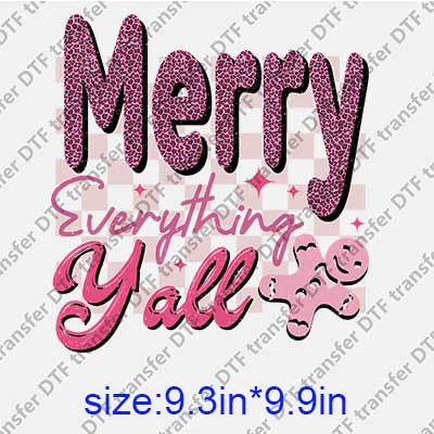 Pink Christmas DTF transfer XMAS.135