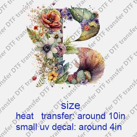 Flower Letters DTF Transfer/UV DTF Small decal HUADUO ZM.B