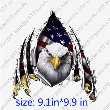 Eagle hawk usa flag independent day Animal DTF transfers ANM.002