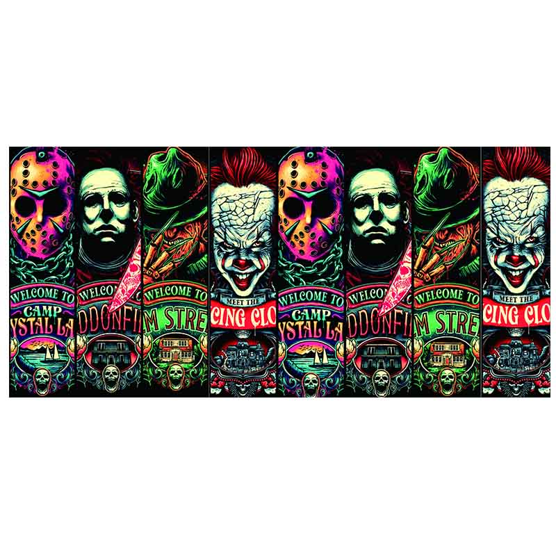 Horror Halloween Skeleton Skull 16oz UV DTF  Cup Wraps