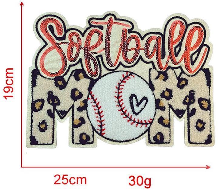 Christmas / MAMA / DAD / Baseball Chenille Iron-on Patches