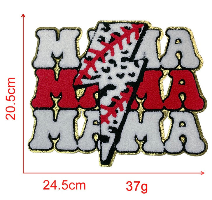 Christmas / MAMA / DAD / Baseball Chenille Iron-on Patches