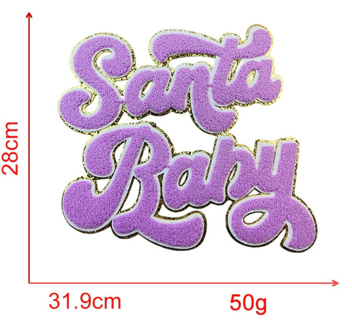 Christmas Santa/ Christmas MAMA DAD / Santa Baby / Merry Bright / Chenille Iron-on Patches