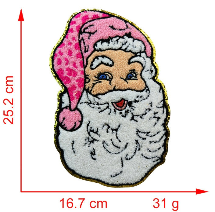 Christmas Santa/ Christmas MAMA DAD / Santa Baby / Merry Bright / Chenille Iron-on Patches