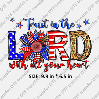 Lord Stars-and-Stripes Flower Letter Independence Day  DTF Transfers IDPDD.001