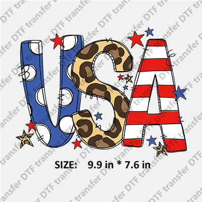 USA Stars-and-Stripes Big Letter Independence Day DTF Transfers IDPDD.002