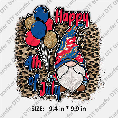 Dwarf Balloon Leopard Independence Day DTF Transfers IDPDD.006